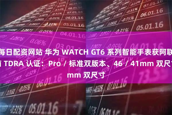 每日配资网站 华为 WATCH GT6 系列智能手表获阿联酋 TDRA 认证：Pro / 标准双版本、46 / 41mm 双尺寸